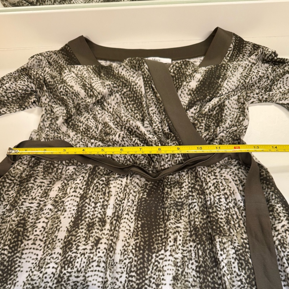 NWOT MaxMara Black and White Textured Design Wrap dress size 10 - Picture 11 of 15